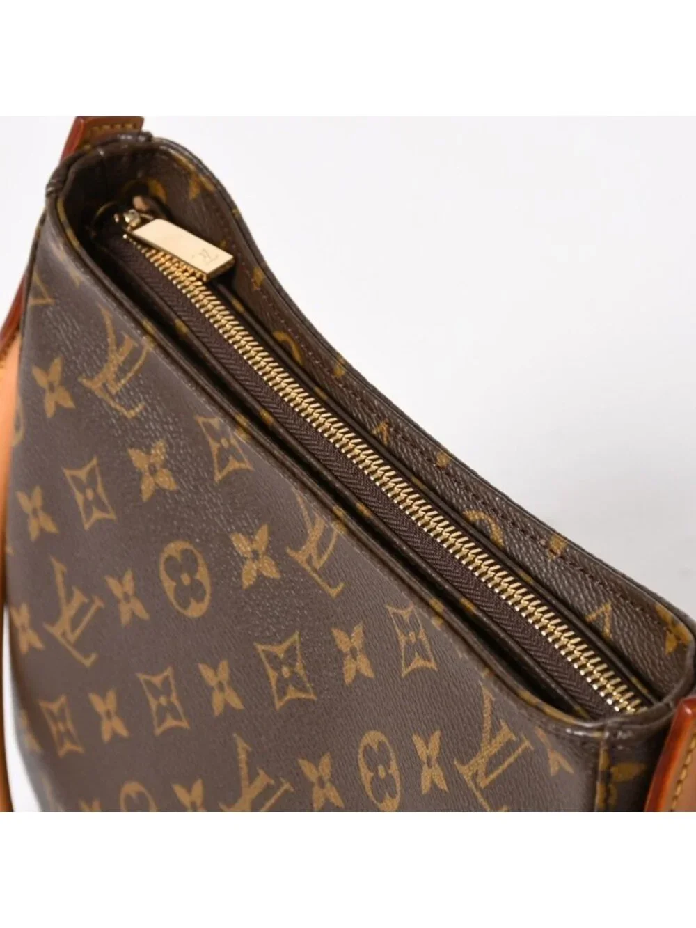 Louis Vuitton Looping MM Bag Monogram Leather Brown Gold